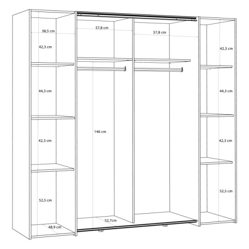 Szafa ubraniowa 200 cm Piaskowy / Piaskowy